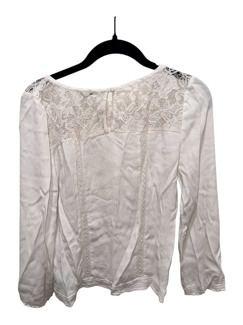 Anthropologie Joie White Lace Long Sleeve Peasant Blouse Small Boho - Picture 4 of 6
